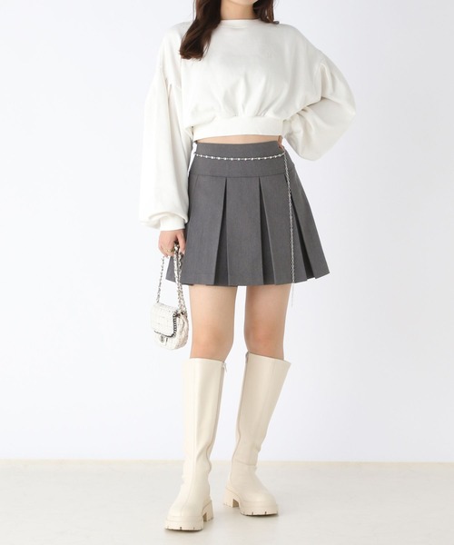 Heather（ヘザー）の「ピグメント加工ショート裏毛スウェット　984017（スウェット・レディース・オフホワイト/ブラック/ピンク・FREE）」の4枚目の写真