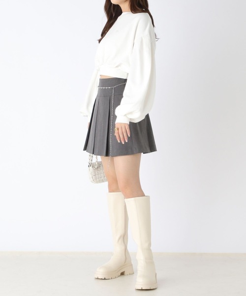 Heather（ヘザー）の「ピグメント加工ショート裏毛スウェット　984017（スウェット・レディース・オフホワイト/ブラック/ピンク・FREE）」の5枚目の写真