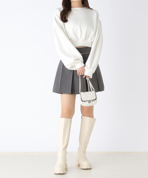 Heather（ヘザー）の「ピグメント加工ショート裏毛スウェット　984017（スウェット・レディース・オフホワイト/ブラック/ピンク・FREE）」の7枚目の写真