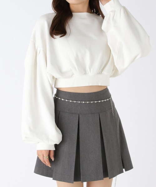 Heather（ヘザー）の「ピグメント加工ショート裏毛スウェット　984017（スウェット・レディース・オフホワイト/ブラック/ピンク・FREE）」の8枚目の写真