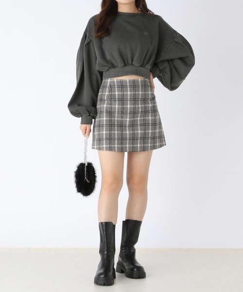 Heather（ヘザー）の「ピグメント加工ショート裏毛スウェット　984017（スウェット・レディース・オフホワイト/ブラック/ピンク・FREE）」の9枚目の写真