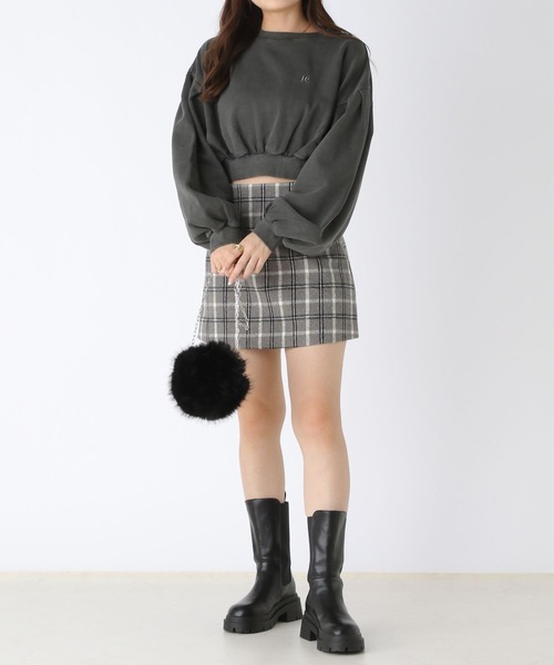 Heather（ヘザー）の「ピグメント加工ショート裏毛スウェット　984017（スウェット・レディース・オフホワイト/ブラック/ピンク・FREE）」の10枚目の写真