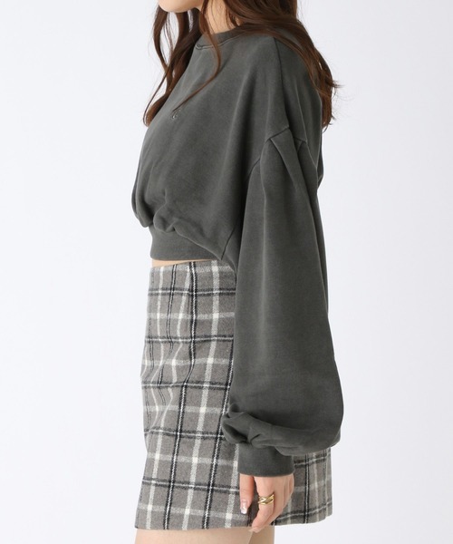 Heather（ヘザー）の「ピグメント加工ショート裏毛スウェット　984017（スウェット・レディース・オフホワイト/ブラック/ピンク・FREE）」の12枚目の写真