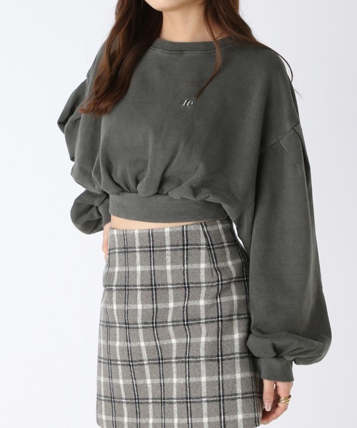 Heather（ヘザー）の「ピグメント加工ショート裏毛スウェット　984017（スウェット・レディース・オフホワイト/ブラック/ピンク・FREE）」の13枚目の写真