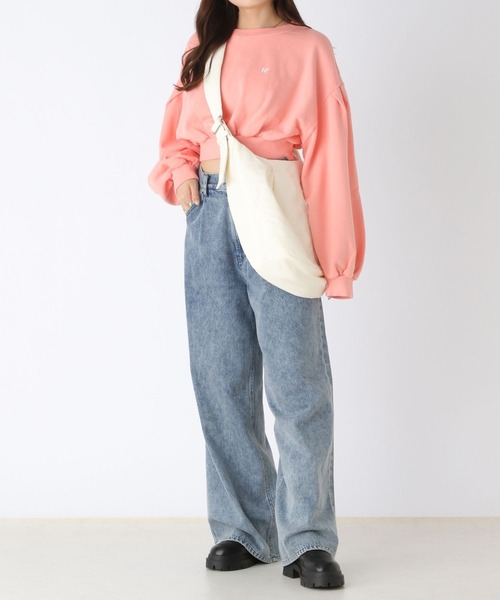 Heather（ヘザー）の「ピグメント加工ショート裏毛スウェット　984017（スウェット・レディース・オフホワイト/ブラック/ピンク・FREE）」の15枚目の写真