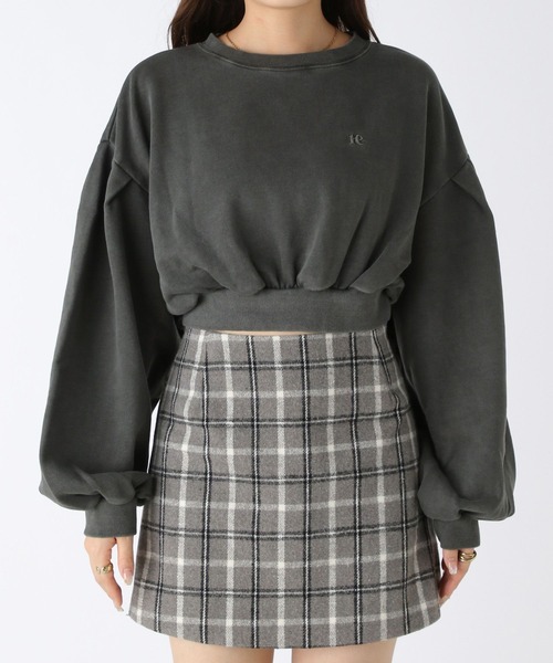 Heather（ヘザー）の「ピグメント加工ショート裏毛スウェット　984017（スウェット・レディース・オフホワイト/ブラック/ピンク・FREE）」の17枚目の写真