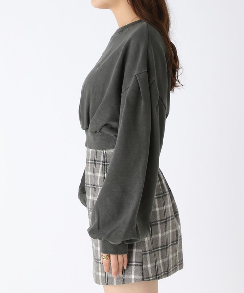 Heather（ヘザー）の「ピグメント加工ショート裏毛スウェット　984017（スウェット・レディース・オフホワイト/ブラック/ピンク・FREE）」の18枚目の写真