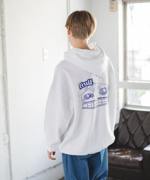 boohoo パリ シティ プリント パーカー フーディ トレーナー FRUIT OF THE LOOM パーカー プリントフーディC メンズ