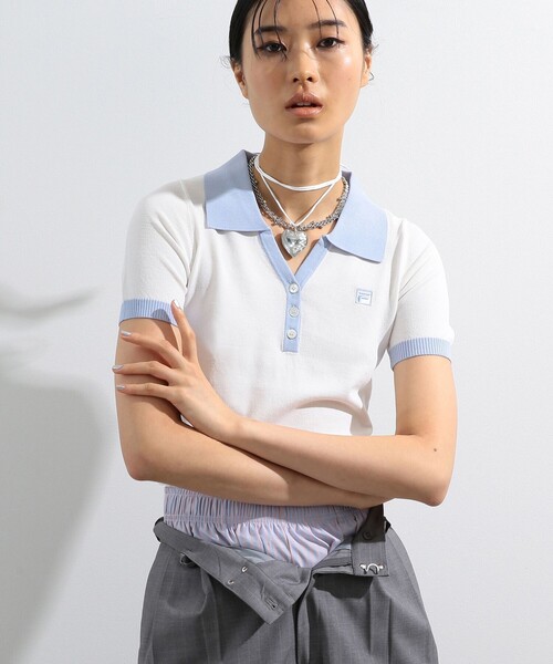 Ray BEAMS(レイビームス)の「FILA × Ray BEAMS / 別注 40-LOVE ポロシャツ(ポロシャツ・レディース・ホワイト・MEDIUM/SMALL)」の6枚目の写真