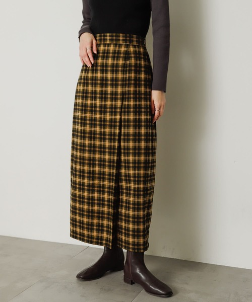 SENSE OF PLACE by URBAN RESEARCH（センスオブプレイスバイアーバンリサーチ）の「チェックナロースカート（スカート・レディース・グリーン系その他/イエロー系その他/ブルー系その他・ONE）」の2枚目の写真