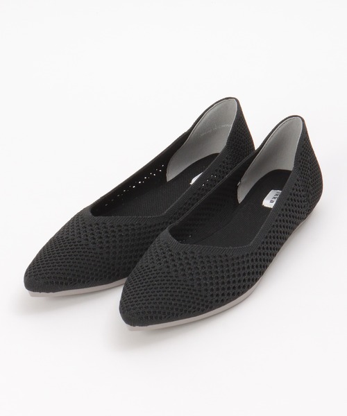 ikka(イッカ)の「【洗える】ニットパンプスメッシュ(パンプス・レディース・ブラック/ライトグレー/シルバー系・L/M)」の2枚目の写真