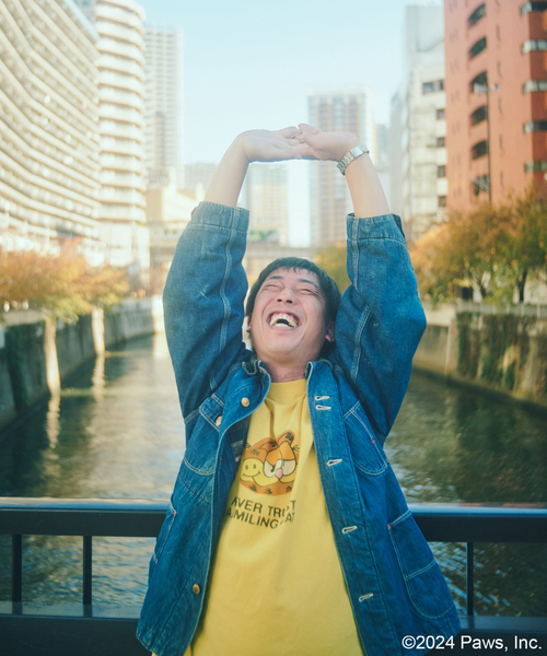 JOURNAL STANDARD(ジャーナルスタンダード)の「【Garfield × Hikaru Matsubara】Tシャツ(Tシャツ/カットソー・メンズ・ブラック×ブラック/ブラックミックス/グリーン/イエロー/ブラック系その他・X-LARGE/MEDIUM/LARGE/SMALL)」の6枚目の写真