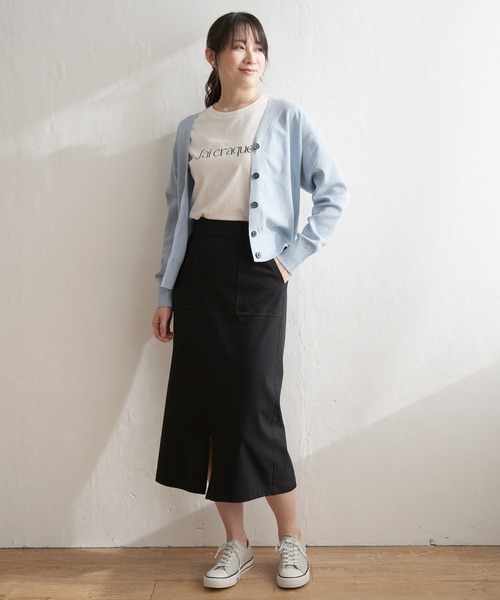 ikka(イッカ)の「GOKU楽 Vネックカーディガン(カーディガン/ボレロ・レディース・イエロー/ベージュ/ブラック/スカイブルー・M/L/S)」の18枚目の写真