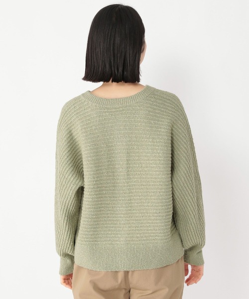 studio CLIP(スタディオクリップ)の「5ゲージブクブクヤーンダブルフロントカーディガン(カーディガン/ボレロ・レディース・オフホワイト/ライトグリーン/スモーク・FREE)」の11枚目の写真