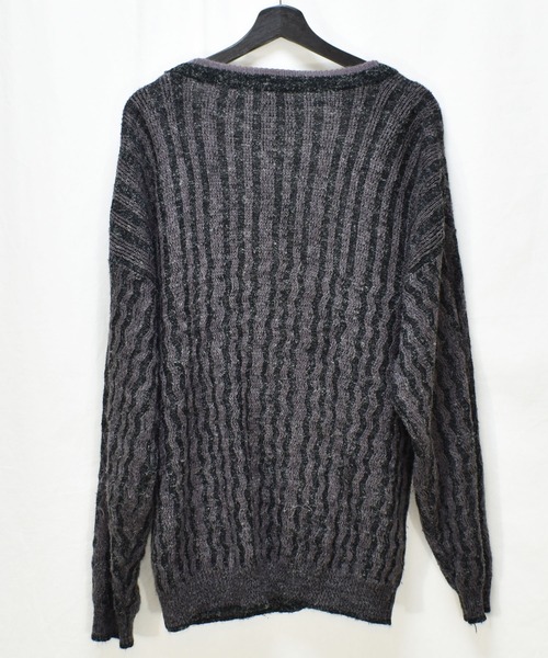 VINTAGE(ヴィンテージ)の「【ヴィンテージ古着】80's Made on Earth 総柄 デザインニット カーディガン(カーディガン/ボレロ・メンズ・パープル・X-LARGE)」の5枚目の写真