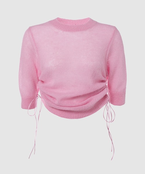 CECILIE BAHNSEN(セシリー バンセン)の「SHORT SLEEVE TOP W/ GATHERED SIDE DETAILS(ニット/セーター・レディース・ピンク・XS/S)」の7枚目の写真