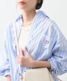 FREAK'S STORE（フリークスストア）の「ハート刺しゅう ストライプシャツ（シャツ/ブラウス・レディース）」