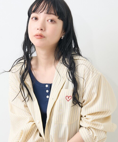 FREAK'S STORE（フリークスストア）の「ハート刺しゅう ストライプ
