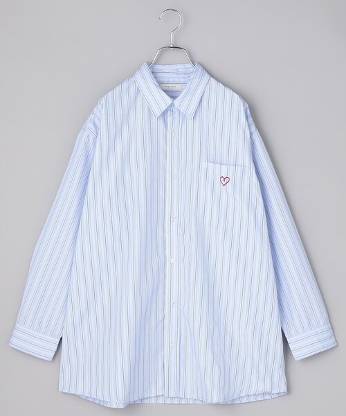 WRISTHURT トップス　リストハート　ストライプ　シャツ ONCILY（オンシェリー） シャツ HEART EMBROIDERY STRIPE SHIRT