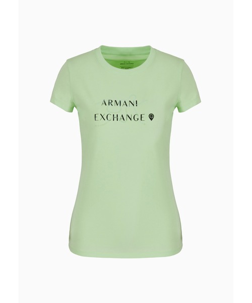 tシャツ 「A|X アルマーニ エクスチェンジ」AXロゴ 半袖クルーネックTシャツ/SLIM レディース オンラインストア限定】 ARMANI EXCHANGE アルマーニ