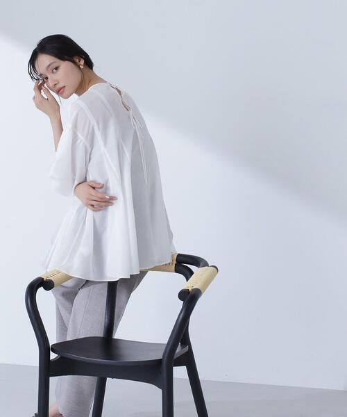 NATURAL BEAUTY BASIC(ナチュラルビューティーベーシック)の「◇【Oggi掲載】シアーボリュームブラウス(シャツ/ブラウス・レディース・ホワイト/ブラック/マジェンタ・FREE)」の10枚目の写真