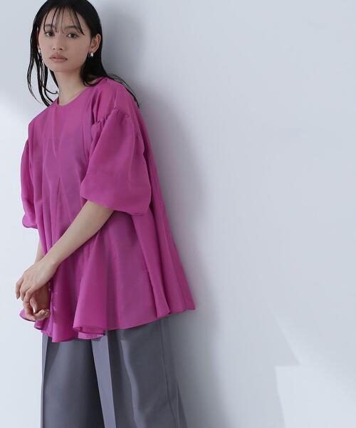 NATURAL BEAUTY BASIC(ナチュラルビューティーベーシック)の「◇【Oggi掲載】シアーボリュームブラウス(シャツ/ブラウス・レディース・ホワイト/ブラック/マジェンタ・FREE)」の16枚目の写真