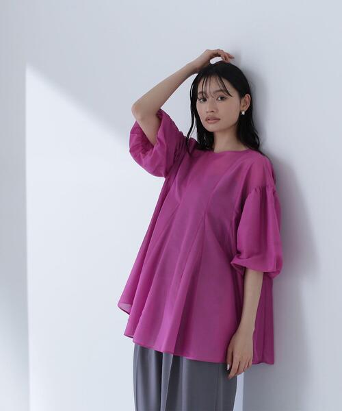 NATURAL BEAUTY BASIC(ナチュラルビューティーベーシック)の「◇【Oggi掲載】シアーボリュームブラウス(シャツ/ブラウス・レディース・ホワイト/ブラック/マジェンタ・FREE)」の18枚目の写真