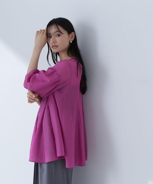 NATURAL BEAUTY BASIC(ナチュラルビューティーベーシック)の「◇【Oggi掲載】シアーボリュームブラウス(シャツ/ブラウス・レディース・ホワイト/ブラック/マジェンタ・FREE)」の20枚目の写真