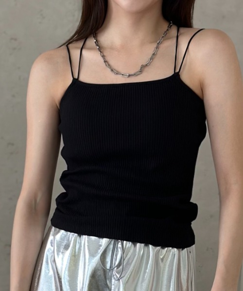Per sist ence(パーシエンス)の「コットン/カットリブカップ付バッククロスキャミソール(キャミソール・レディース・ベージュ/ブラック/オフホワイト・FREE)」の22枚目の写真
