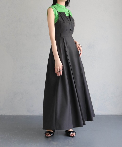 &g'aime（アンジェム）の「【&g’aime】ダブルタックキャミソールワンピース（ワンピース・レディース・ブラウン/ブラック・FREE）」の6枚目の写真