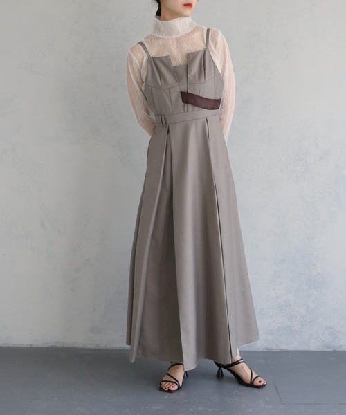 &g'aime（アンジェム）の「【&g’aime】ダブルタックキャミソールワンピース（ワンピース・レディース・ブラウン/ブラック・FREE）」の15枚目の写真