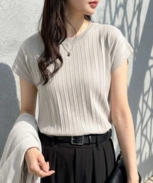 リブニット」に該当するTシャツ/カットソー（半袖）ファッション通販