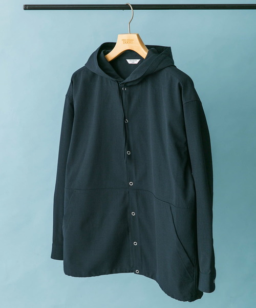 URBAN RESEARCH DOORS（アーバンリサーチドアーズ）の「『UR TECH DRYLUXE』『イージーケア』『速乾』スナップパーカー（パーカー・メンズ・ネイビー/ライトグレー・LARGE/MEDIUM）」の2枚目の写真