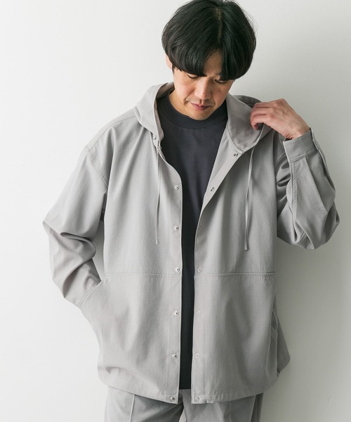 URBAN RESEARCH DOORS（アーバンリサーチドアーズ）の「『UR TECH DRYLUXE』『イージーケア』『速乾』スナップパーカー（パーカー・メンズ・ネイビー/ライトグレー・LARGE/MEDIUM）」の12枚目の写真