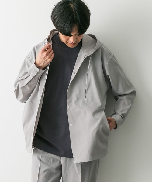 URBAN RESEARCH DOORS（アーバンリサーチドアーズ）の「『UR TECH DRYLUXE』『イージーケア』『速乾』スナップパーカー（パーカー・メンズ・ネイビー/ライトグレー・LARGE/MEDIUM）」の14枚目の写真