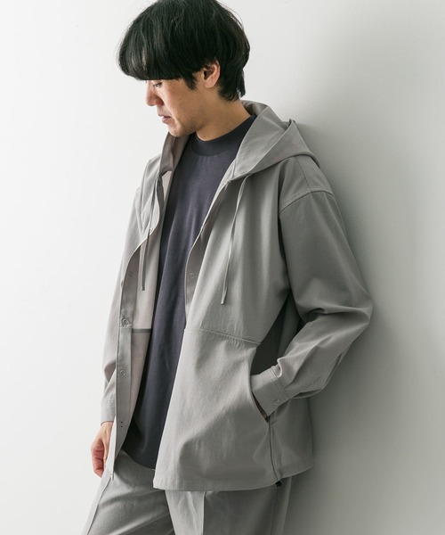 URBAN RESEARCH DOORS（アーバンリサーチドアーズ）の「『UR TECH DRYLUXE』『イージーケア』『速乾』スナップパーカー（パーカー・メンズ・ネイビー/ライトグレー・LARGE/MEDIUM）」の15枚目の写真