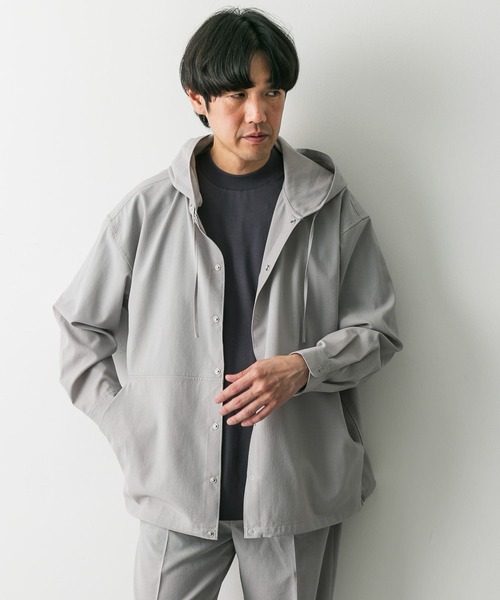 URBAN RESEARCH DOORS（アーバンリサーチドアーズ）の「『UR TECH DRYLUXE』『イージーケア』『速乾』スナップパーカー（パーカー・メンズ・ネイビー/ライトグレー・LARGE/MEDIUM）」の16枚目の写真