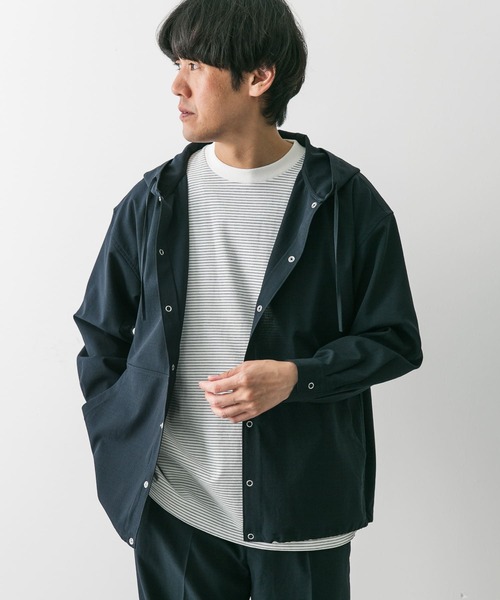 URBAN RESEARCH DOORS（アーバンリサーチドアーズ）の「『UR TECH DRYLUXE』『イージーケア』『速乾』スナップパーカー（パーカー・メンズ・ネイビー/ライトグレー・LARGE/MEDIUM）」の20枚目の写真