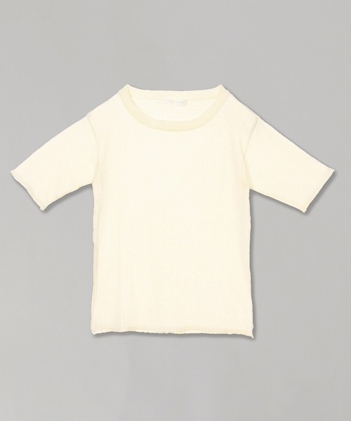 forget-me-nots(フォーゲットミーノッツ)の「ハーフスリーブニット FMN-24SS-KN-001(ニット/セーター・レディース・ホワイト/ブラック・FREE)」の2枚目の写真