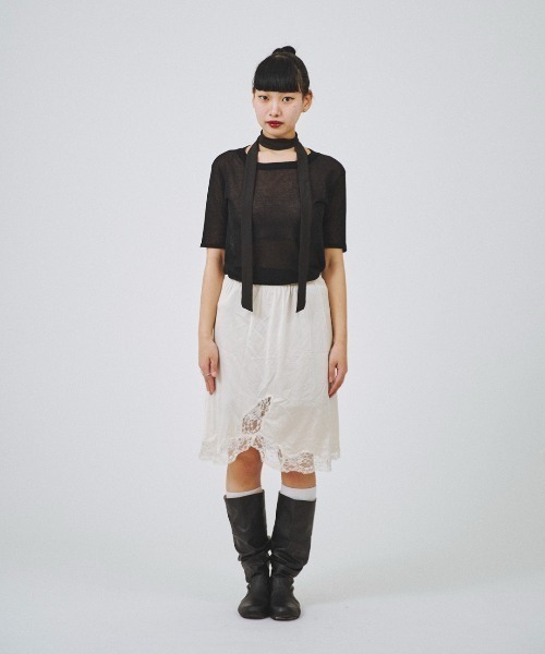 forget-me-nots(フォーゲットミーノッツ)の「ハーフスリーブニット FMN-24SS-KN-001(ニット/セーター・レディース・ホワイト/ブラック・FREE)」の7枚目の写真