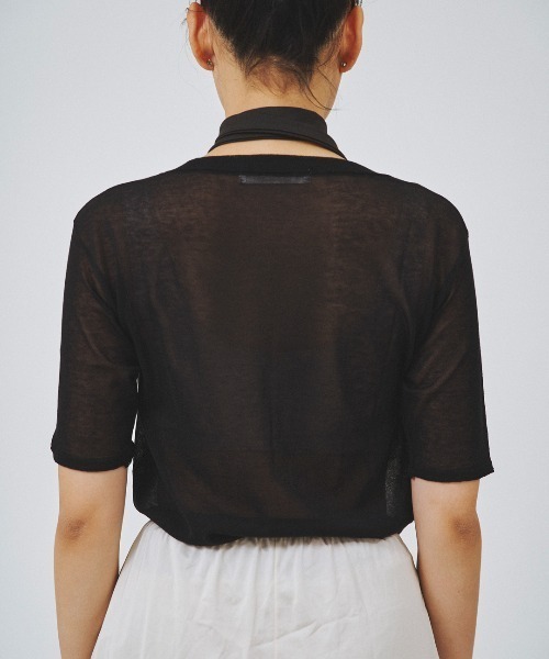 forget-me-nots(フォーゲットミーノッツ)の「ハーフスリーブニット FMN-24SS-KN-001(ニット/セーター・レディース・ホワイト/ブラック・FREE)」の10枚目の写真
