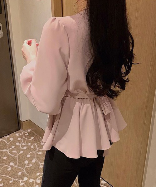 Twinkle;pm（トゥインクルピーエム）の「カシュクールペプラムブラウス（シャツ/ブラウス・レディース・ホワイト/ライトブルー/ライトピンク・X-LARGE/LARGE/MEDIUM/SMALL）」の17枚目の写真