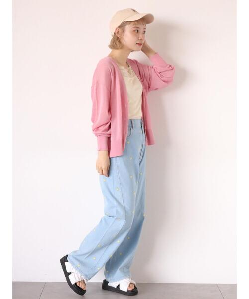 ehka sopo(エヘカソポ)の「花刺繍デニムパンツ(セットアップ可)(デニムパンツ・レディース・ブラック/サックスブルー/ネイビー・F)」の18枚目の写真