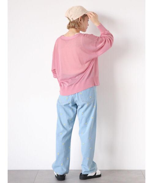 ehka sopo（エヘカソポ）の「花刺繍デニムパンツ(セットアップ可