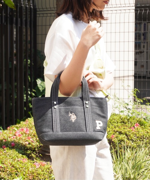 U.S. POLO ASSN.（ユーエスポロアッスン）の「【U.S. POLO ASSN.】 ユーエスポロアッスン　Pロゴ　キャンバストート　USPA-2674（トートバッグ・レディース・ホワイト×イエロー/ブラック×ブラック/ホワイト×グレー/ホワイト×ピンク/ホワイト×ブラック/ホワイト×ブルー/ブルー系その他/ブラック系その他・FREE）」の7枚目の写真