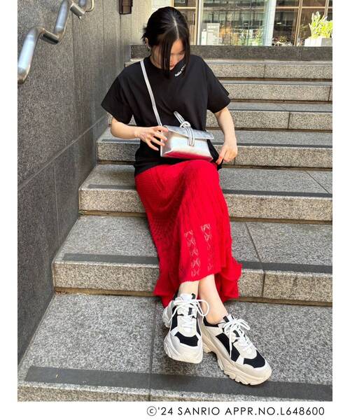 ハローキティコラボ（ハローキティコラボ）の「【ハローキティコラボ】ボックスTシャツ（Tシャツ/カットソー・レディース・ホワイト/ブラック・FREE）」の20枚目の写真