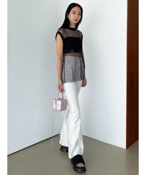 EMODA（エモダ）の「メッシュジャガードキャミソールセット（Tシャツ/カットソー・レディース・グレー/ブラック・FREE）」の15枚目の写真