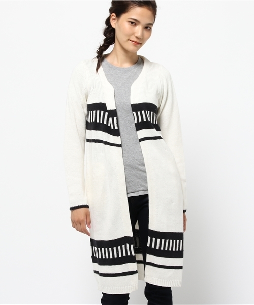 DouDou(ドゥドゥ)の「【DouDou】ジャガードカーディガン(カーディガン/ボレロ・レディース・ブラック/サックスブルー・FREE)」の2枚目の写真