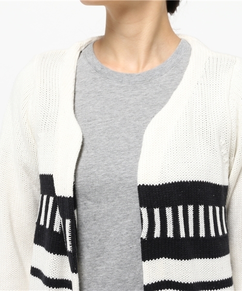 DouDou(ドゥドゥ)の「【DouDou】ジャガードカーディガン(カーディガン/ボレロ・レディース・ブラック/サックスブルー・FREE)」の6枚目の写真