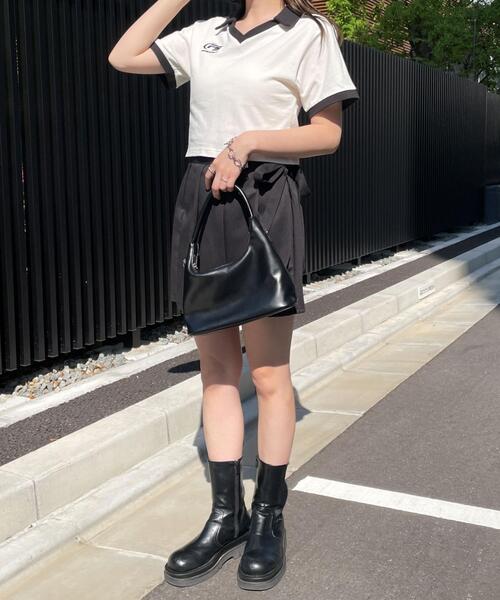 WEGO（ウィゴー）の「WEGO/サッカーデザインチビT（Tシャツ/カットソー・レディース・ホワイト/グリーン/ブラック・FREE）」の11枚目の写真